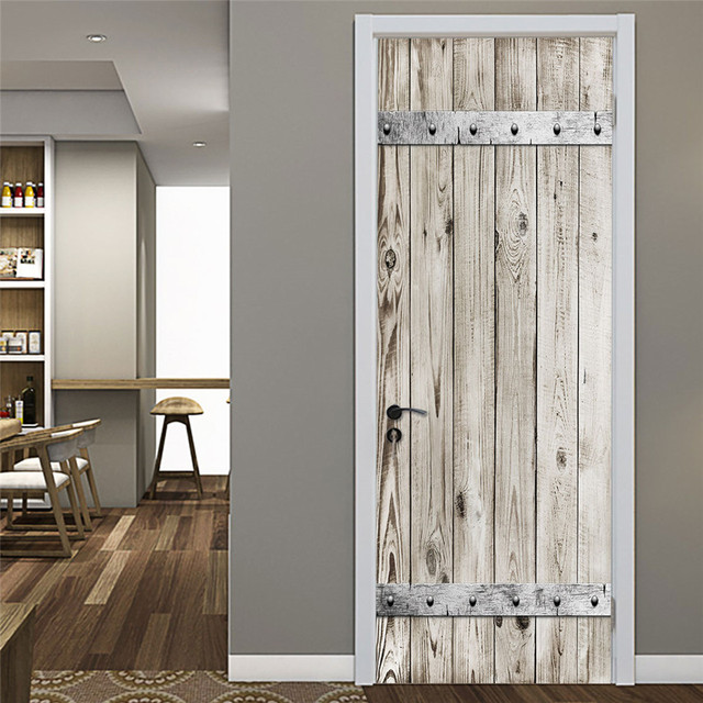 Czarne naklejki na drzwi z geometrycznym wzorem, samoprzylepne, tapeta wodoodporna, z drewnianym wzorem ziaren, idealne do renowacji i dekoracji domu - Wianko - 18