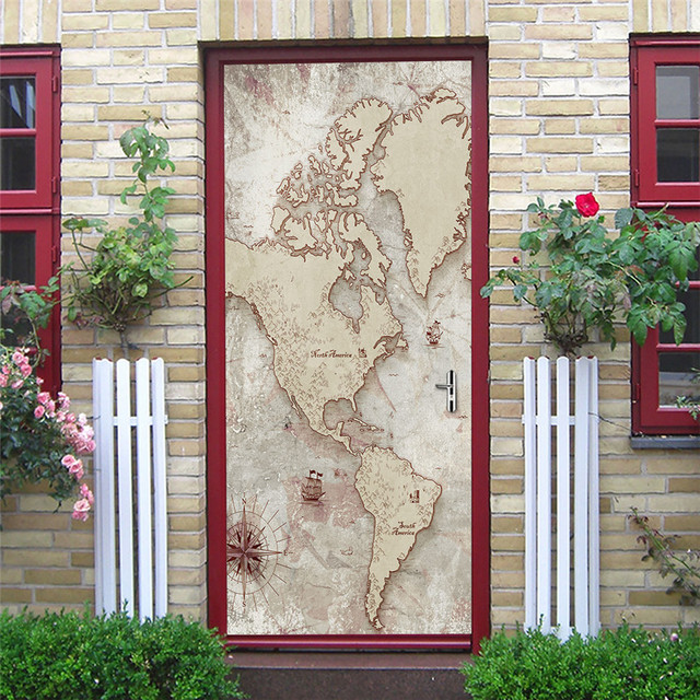 Czarne naklejki na drzwi z geometrycznym wzorem, samoprzylepne, tapeta wodoodporna, z drewnianym wzorem ziaren, idealne do renowacji i dekoracji domu - Wianko - 31