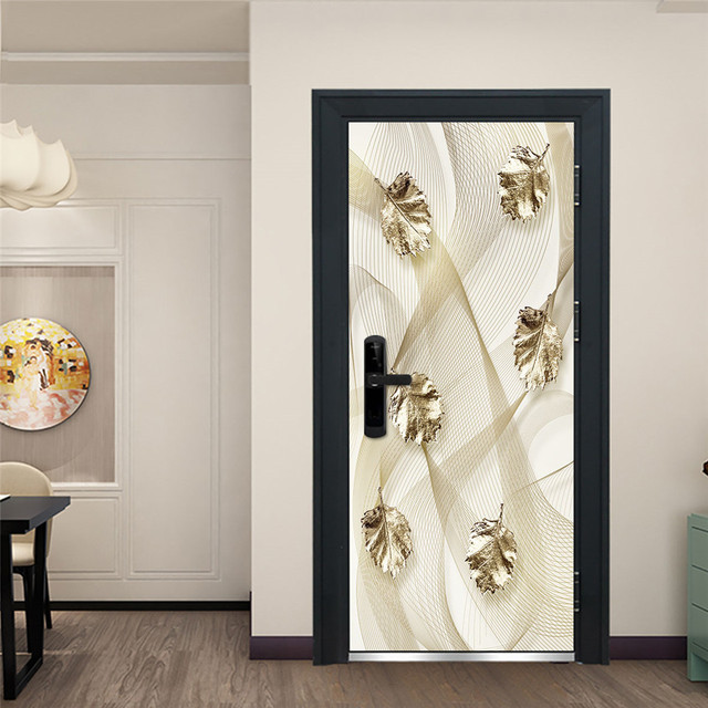 Czarne naklejki na drzwi z geometrycznym wzorem, samoprzylepne, tapeta wodoodporna, z drewnianym wzorem ziaren, idealne do renowacji i dekoracji domu - Wianko - 33