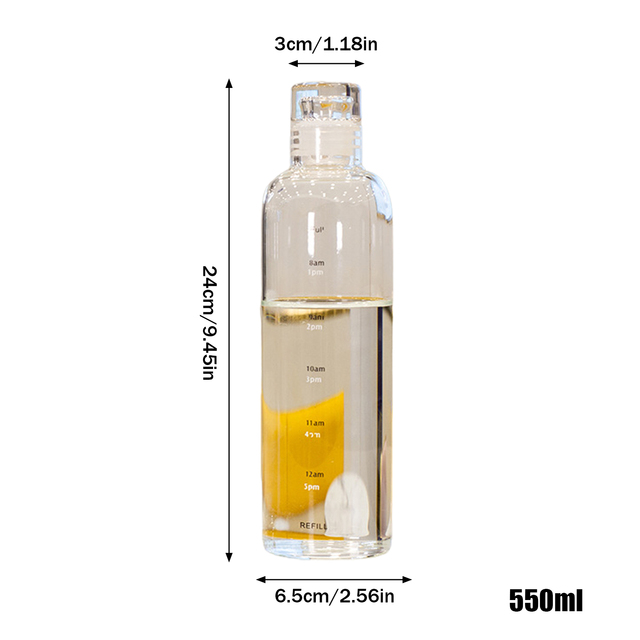 Duża szklana butelka z kubkiem do mleka z markerem czasu 500/750ml - Wianko - 9