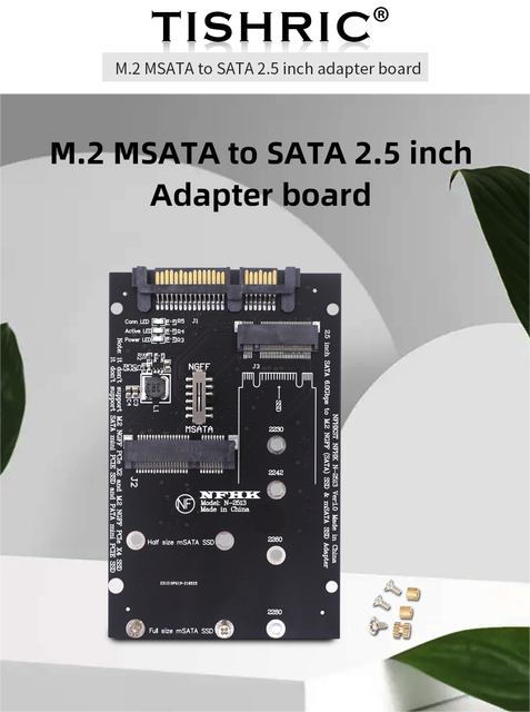 Karta adaptera M.2 NGFF mSATA na SATA3.0 2,5 cala z obsługą kart MSata oraz dysków B Key SSD/2230/2242/2260/2280 M2 - Wianko - 1