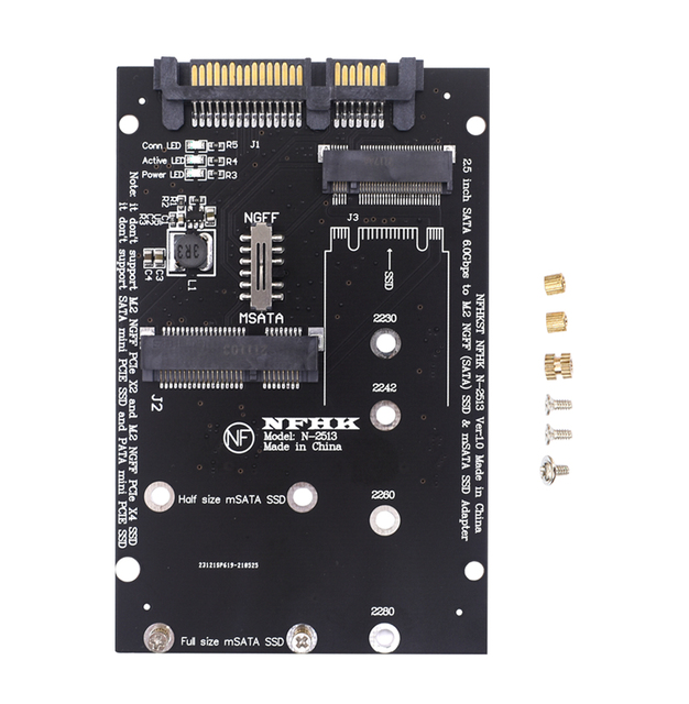 Karta adaptera M.2 NGFF mSATA na SATA3.0 2,5 cala z obsługą kart MSata oraz dysków B Key SSD/2230/2242/2260/2280 M2 - Wianko - 8