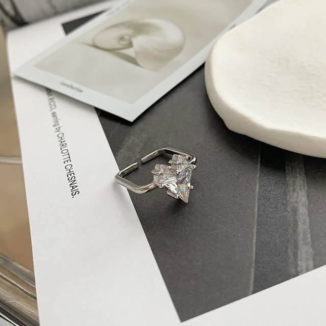 Pierścień kobiecy XIYANIKE 925 Sterling Silver 2021 z kryształem Love Heart - nowość, biżuteria ślubna - Wianko - 2