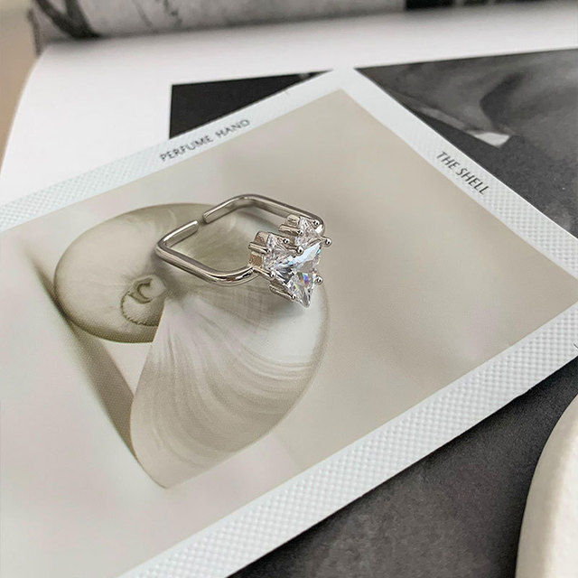 Pierścień kobiecy XIYANIKE 925 Sterling Silver 2021 z kryształem Love Heart - nowość, biżuteria ślubna - Wianko - 3