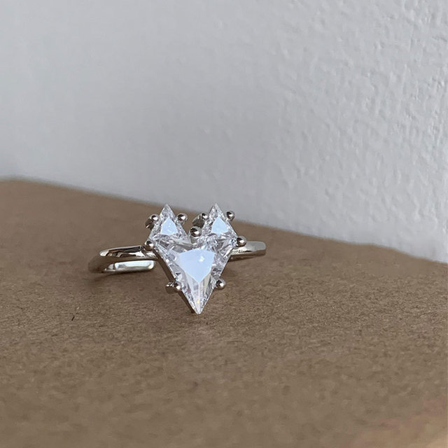Pierścień kobiecy XIYANIKE 925 Sterling Silver 2021 z kryształem Love Heart - nowość, biżuteria ślubna - Wianko - 4