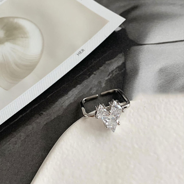 Pierścień kobiecy XIYANIKE 925 Sterling Silver 2021 z kryształem Love Heart - nowość, biżuteria ślubna - Wianko - 5