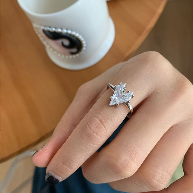 Pierścień kobiecy XIYANIKE 925 Sterling Silver 2021 z kryształem Love Heart - nowość, biżuteria ślubna - Wianko - 1