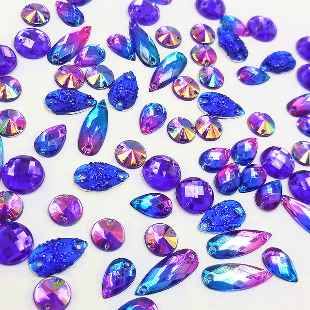 Mix kryształów górskich - Wielka królewska purpura i niebieski - kształty AB - klejnoty dżetów i koraliki - rękodzieło DIY - dekoracje ślubne - Wianko - 10