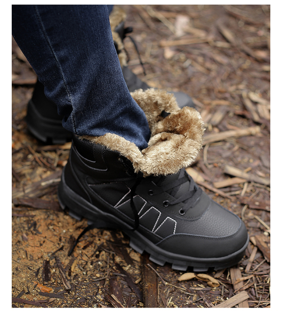 Męskie trampki zimowe 2021 – wysoka bawełniana bluzka, buty górskie, miękka gumowa podeszwa - Wianko - 6
