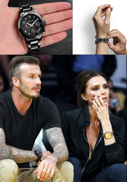 Luksusowy zegarek damski Hannah Martin kwarcowy z paskiem ze stali nierdzewnej - czarny - Wianko - 14