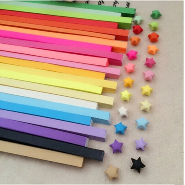 Rzemieślnicze Origami - gwiazda na szczęście z paskami papieru quillingowymi, około 80 sztuk - Wianko - 3