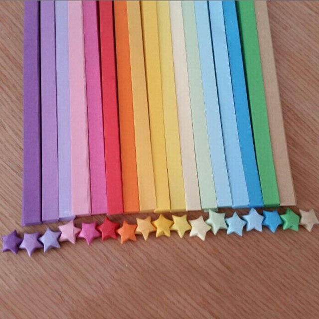 Rzemieślnicze Origami - gwiazda na szczęście z paskami papieru quillingowymi, około 80 sztuk - Wianko - 2