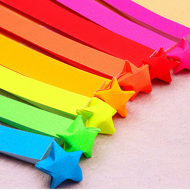 Rzemieślnicze Origami - gwiazda na szczęście z paskami papieru quillingowymi, około 80 sztuk - Wianko - 9