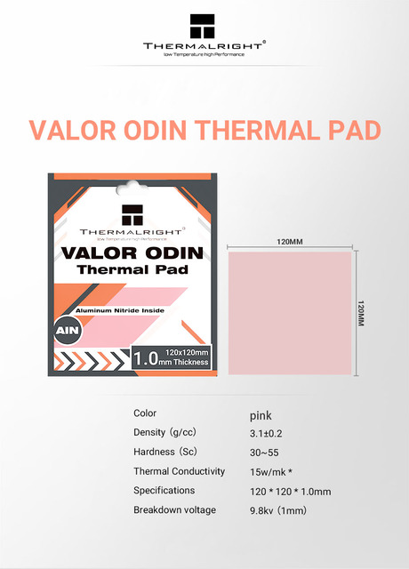 Podkładka termiczna Thermalright VALOR ODIN 15W/MK do chłodzenia laptopów, procesorów i kart graficznych - Wianko - 1