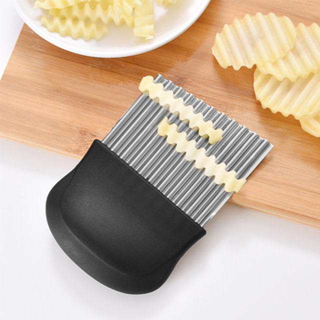 Krajalnica do ziemniaków falowane chipsy ze stali nierdzewnej - kreatywny nóż dla frytek i plastrów ziemniaczanych - Wianko - 7