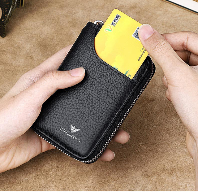 Mini portfel męski z wysokiej klasy skóry wołowej - pojemnik na klucze, karty i monety - Wianko - 4