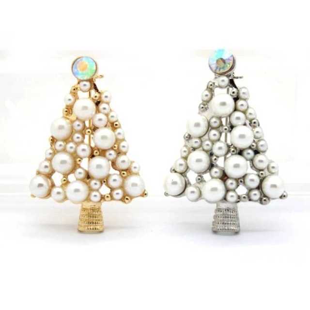 Broszka imitująca perełkę z diamentowym Pinem - stylowa biżuteria na prezent, idealna na Nowy Rok i Boże Narodzenie - Wianko - 14