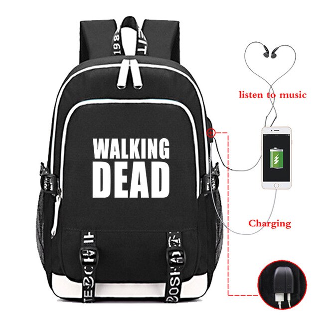 Plecak The Walking Dead z USB - wielofunkcyjne ładowanie, podróżny, płótno, nastolatków, chłopcy, dziewczęcy - Wianko - 22