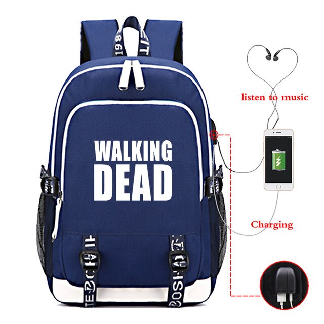Plecak The Walking Dead z USB - wielofunkcyjne ładowanie, podróżny, płótno, nastolatków, chłopcy, dziewczęcy - Wianko - 23