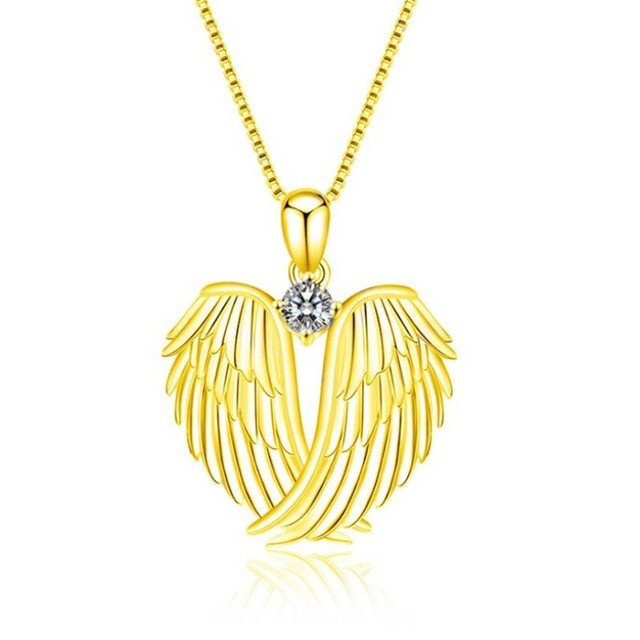 Aniołskie skrzydło naszyjnik cyrkoniowy - klasyka mody, romantyczny i kobiecy prezent na Walentynki - Wianko - 3