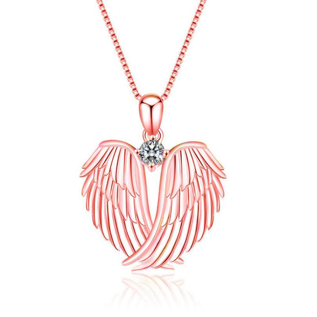Aniołskie skrzydło naszyjnik cyrkoniowy - klasyka mody, romantyczny i kobiecy prezent na Walentynki - Wianko - 2