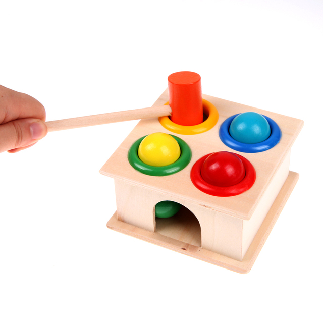 Drewniane zabawki Montessori - młotkowanie kulowym młotkiem w pudełku - Wianko - 6