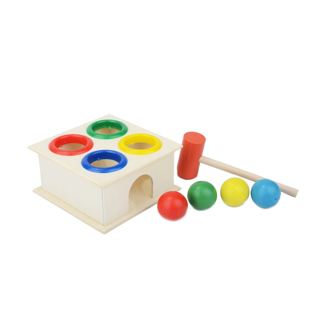 Drewniane zabawki Montessori - młotkowanie kulowym młotkiem w pudełku - Wianko - 13