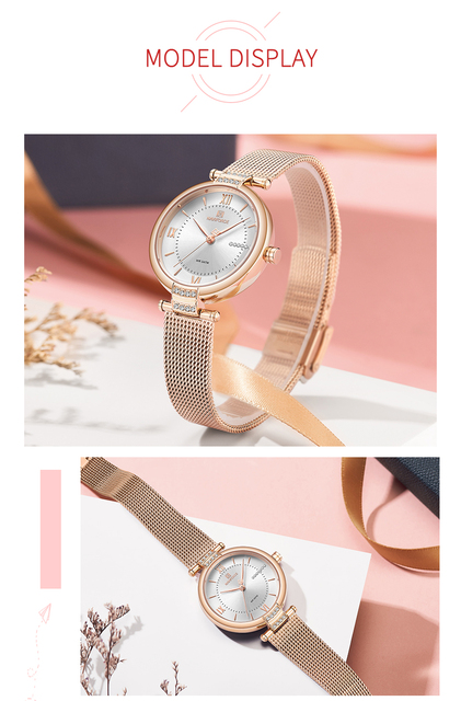 NAVIFORCE - Nowy damski zegarek kwarcowy Top marka Lady diament na siatce - Wianko - 11