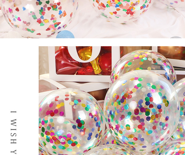 10 sztuk kolorowych, przezroczystych lateksowych balonów z konfetti do dekoracji romantycznego ślubu, Baby Shower i przyjęcia urodzinowego - Wianko - 9