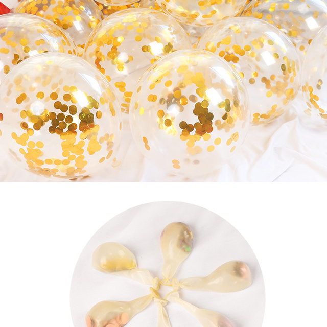 10 sztuk kolorowych, przezroczystych lateksowych balonów z konfetti do dekoracji romantycznego ślubu, Baby Shower i przyjęcia urodzinowego - Wianko - 14