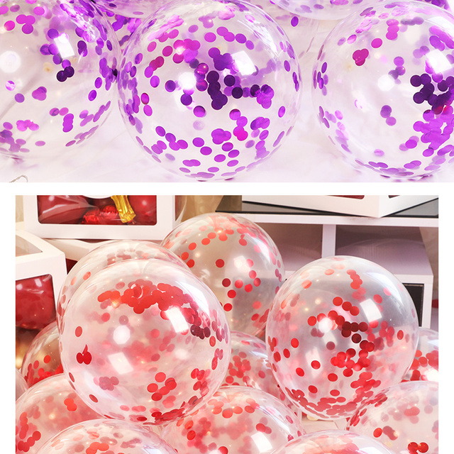 10 sztuk kolorowych, przezroczystych lateksowych balonów z konfetti do dekoracji romantycznego ślubu, Baby Shower i przyjęcia urodzinowego - Wianko - 12