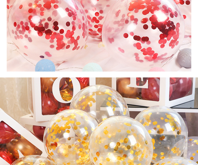 10 sztuk kolorowych, przezroczystych lateksowych balonów z konfetti do dekoracji romantycznego ślubu, Baby Shower i przyjęcia urodzinowego - Wianko - 13