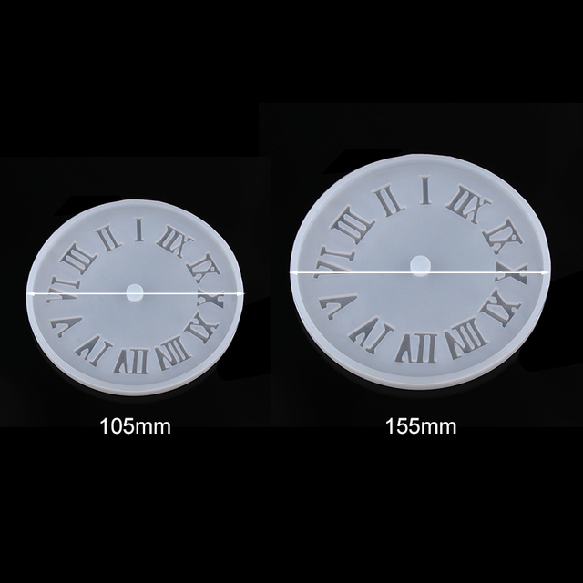 Formy zegarów z cyframi arabskimi - zestaw dwóch silikonowych form o wymiarach 10.5 cm i 15.5 cm do tworzenia biżuterii z epoksydowymi żywicami - Wianko - 14