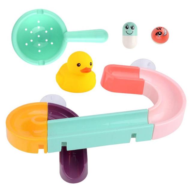 Zabawka do kąpieli dla niemowląt - marmurowa tor gier Race Run z zestawem przyssawek do montażu na ścianie, zapewniających śliską i bezpieczną zabawę w wannie dla dzieci - Wianko - 15