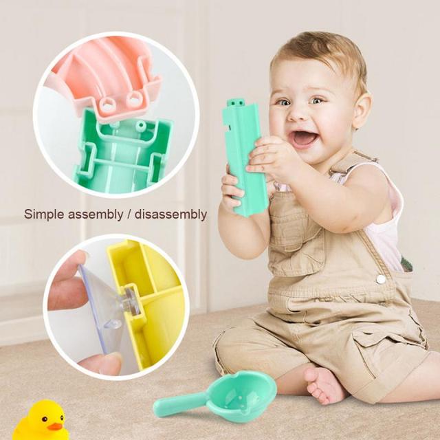 Zabawka do kąpieli dla niemowląt - marmurowa tor gier Race Run z zestawem przyssawek do montażu na ścianie, zapewniających śliską i bezpieczną zabawę w wannie dla dzieci - Wianko - 13