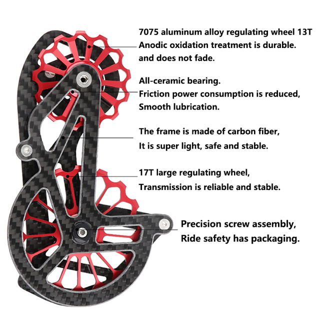 Manetka regulowana na 17T carbon fiber17T stosowana do Shimano SRAM - Wianko - 5