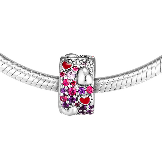 Autentyczne asymetryczne srebrne koraliki serca miłości 925 do tworzenia biżuterii - charms dla kobiet, pasujące do europejskich bransoletki i bangle - Wianko - 5