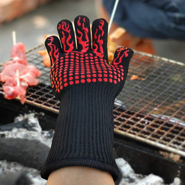 Silikonowa rękawica kuchenna odporna na ciepło do 1472 °F - Wianko - 1