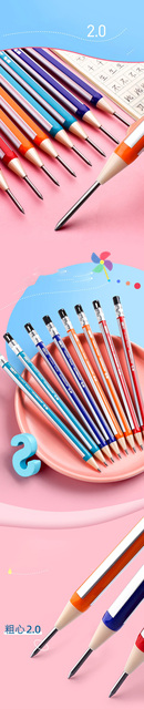 Kreatywny ołówek automatyczny 2.0mm 2B dla dzieci i dziewczynki, idealny do pisania, malowania i szkicowania - Wianko - 1