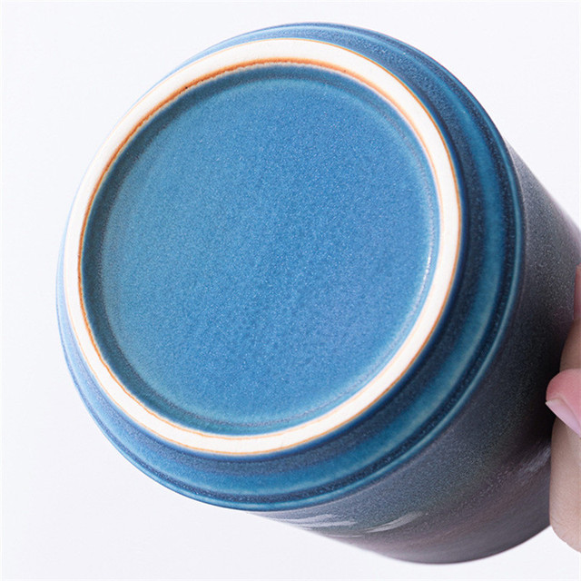Kubek ceramiczny z drewnianą rączką i pokrywką, filtr do herbata, separacja wody, 400ML - Wianko - 5