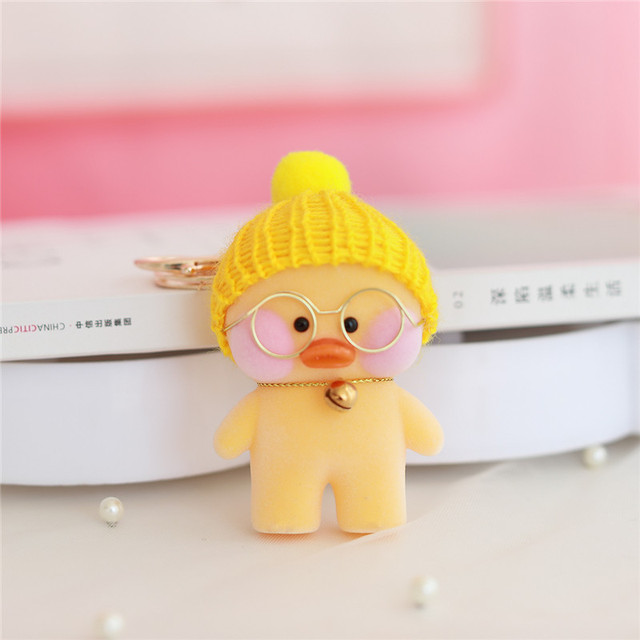 Pluszowa kaczka Kawaii Lalafanfan z koreańskiego pluszu, 8cm, żółta z kapeluszem dla dziewczynek - Wianko - 18