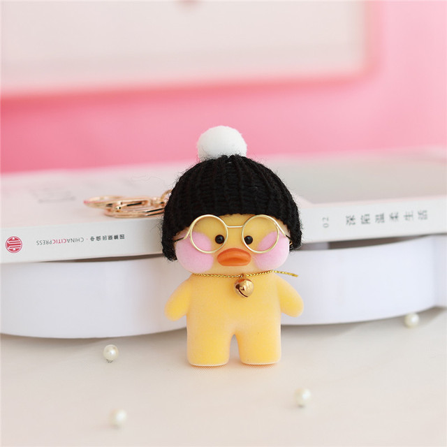Pluszowa kaczka Kawaii Lalafanfan z koreańskiego pluszu, 8cm, żółta z kapeluszem dla dziewczynek - Wianko - 19