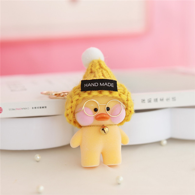 Pluszowa kaczka Kawaii Lalafanfan z koreańskiego pluszu, 8cm, żółta z kapeluszem dla dziewczynek - Wianko - 9