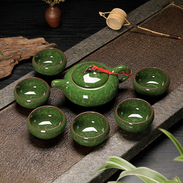 Ceramiczny zestaw do herbaty Kung Fu Teaware - lód pęknięty glazura, jednolity wzór - Wianko - 13
