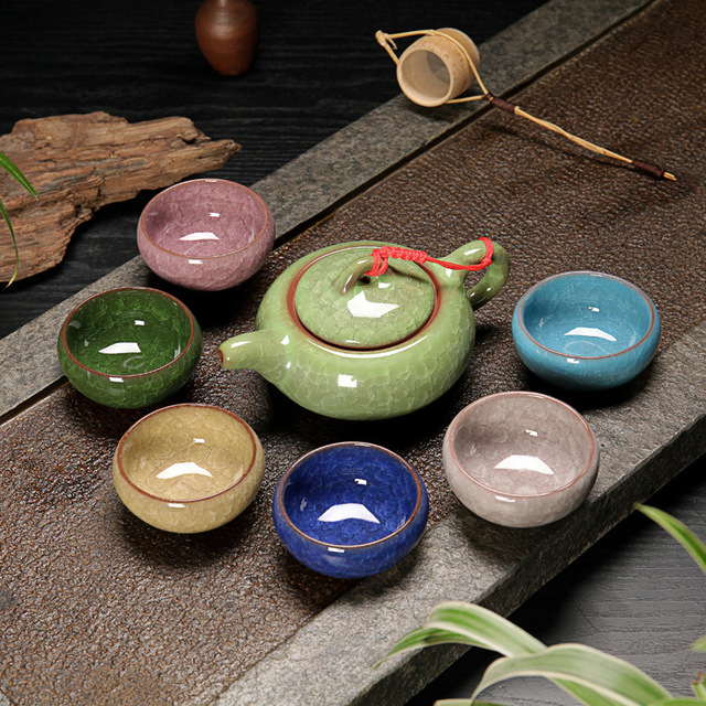 Ceramiczny zestaw do herbaty Kung Fu Teaware - lód pęknięty glazura, jednolity wzór - Wianko - 12