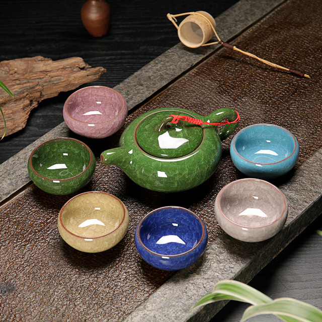 Ceramiczny zestaw do herbaty Kung Fu Teaware - lód pęknięty glazura, jednolity wzór - Wianko - 14