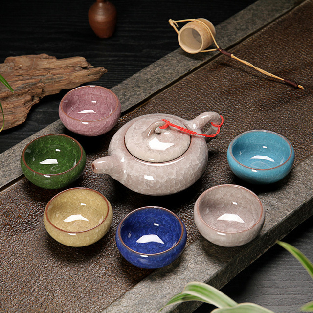 Ceramiczny zestaw do herbaty Kung Fu Teaware - lód pęknięty glazura, jednolity wzór - Wianko - 11