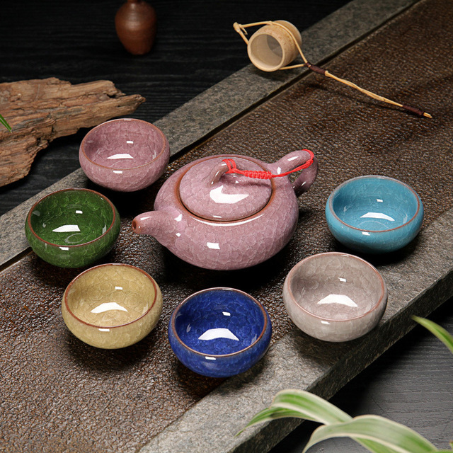 Ceramiczny zestaw do herbaty Kung Fu Teaware - lód pęknięty glazura, jednolity wzór - Wianko - 10