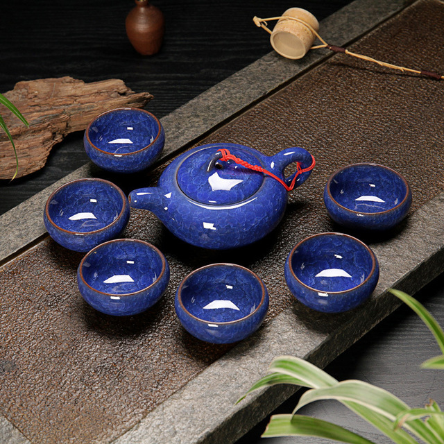 Ceramiczny zestaw do herbaty Kung Fu Teaware - lód pęknięty glazura, jednolity wzór - Wianko - 6