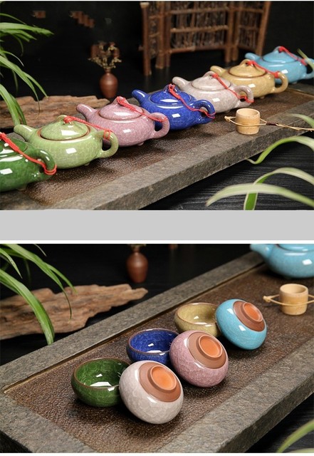 Ceramiczny zestaw do herbaty Kung Fu Teaware - lód pęknięty glazura, jednolity wzór - Wianko - 3
